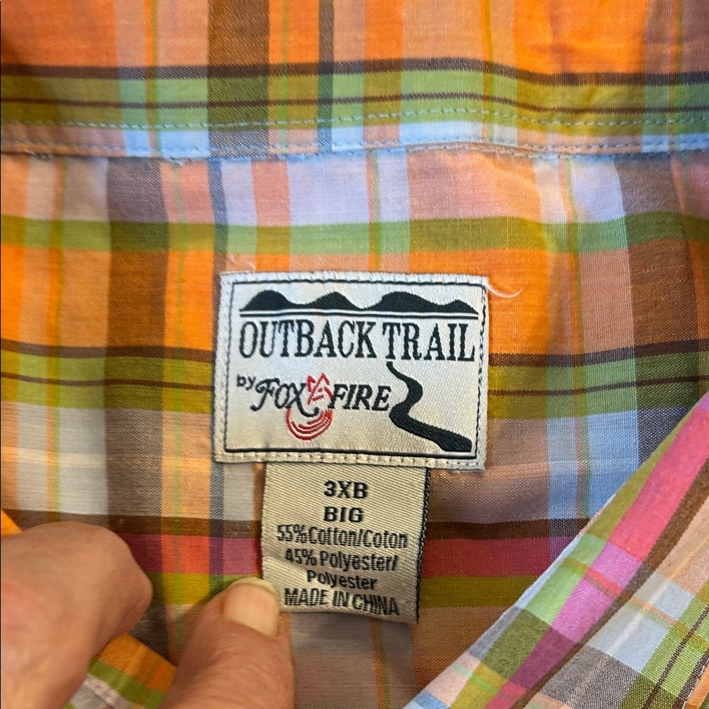 Outback Trail by Foxfire Men's 3XB Multicolor Plaid Shirt work wear casual vaca - Picture 2 of 8